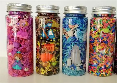 Kid's Sensory Jars in your party theme